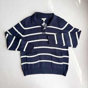 Appleseeds‎ navy blue white striped sweater size L